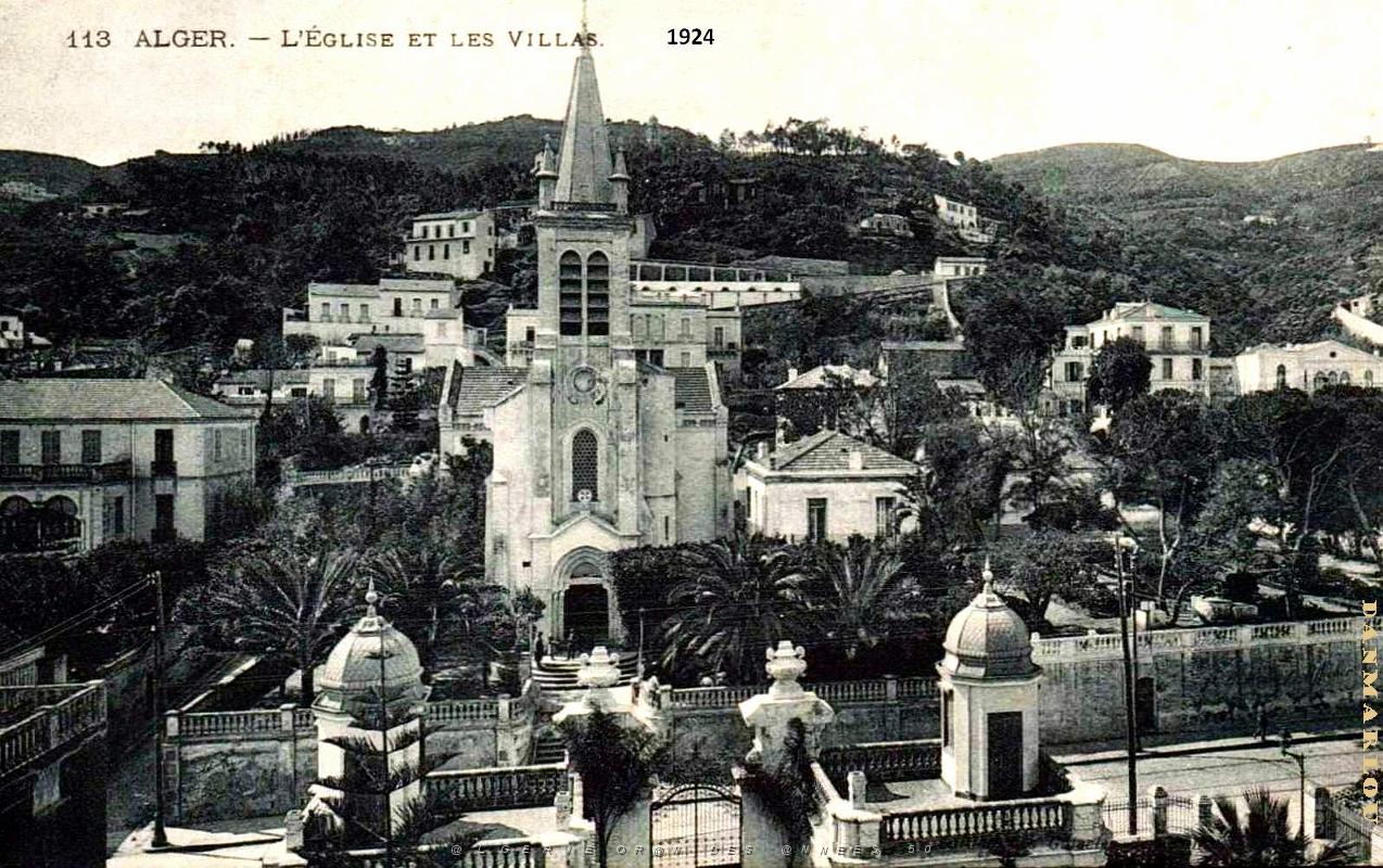 Alger - Saint-Eugene - Eglise et Villas - 1924.jpg
